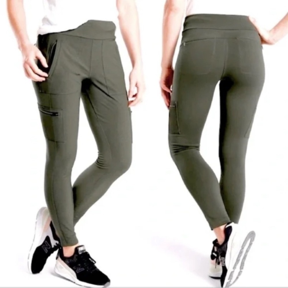 Athleta Headlands Hybrid Cargo Tights (Arbor Olive) sz 4 NWOT (AHH-4)